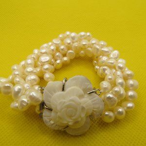 Multi Strand Fresh Water Pearl Bracelet